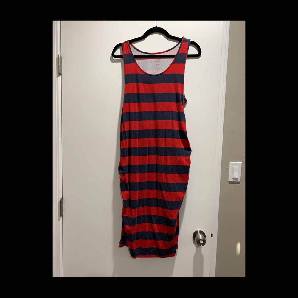 Maternity striped tank top dress